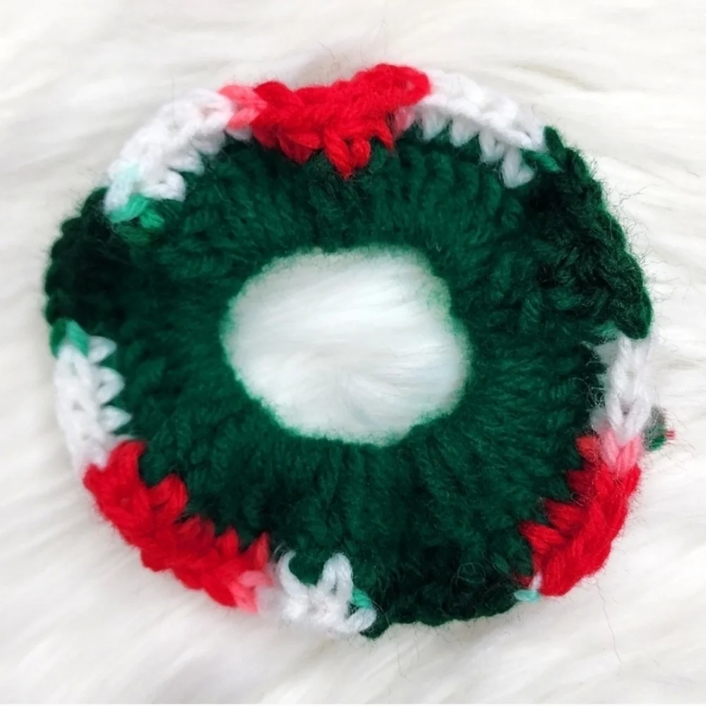 Handmade Textured Crocheted Scrunchies Ponytail Holder Hair Tie Set Of 5 - New
